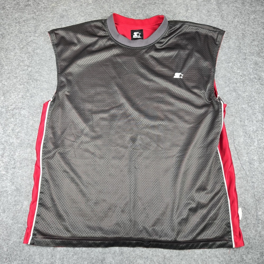 Vintage Y2K Reversible Starter Tank Top Jersey XL Red Grey Retro 90s
